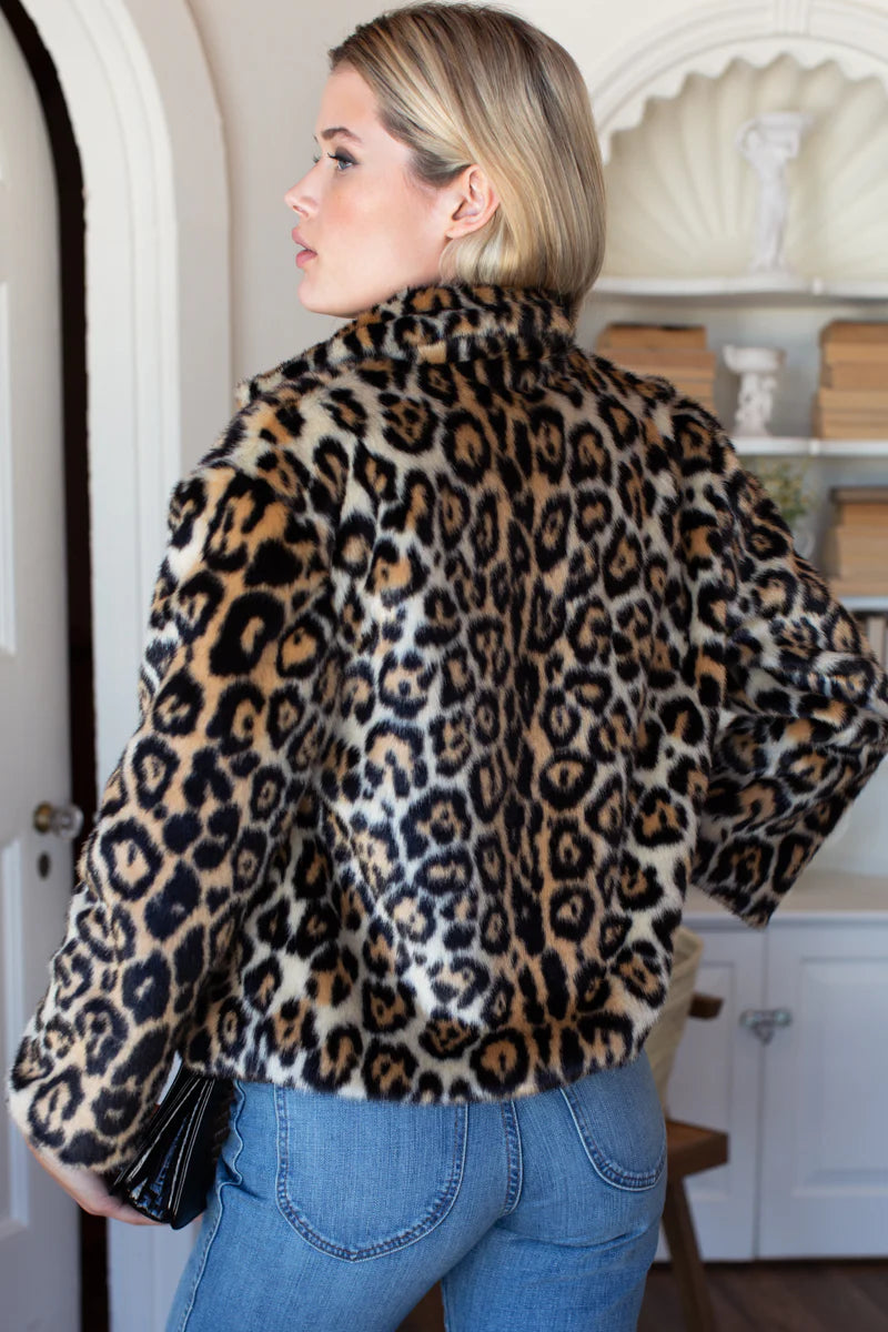 Short 60s Coat | Leopard Fur