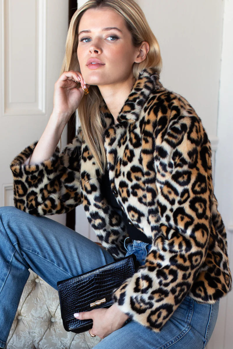 Short 60s Coat | Leopard Fur