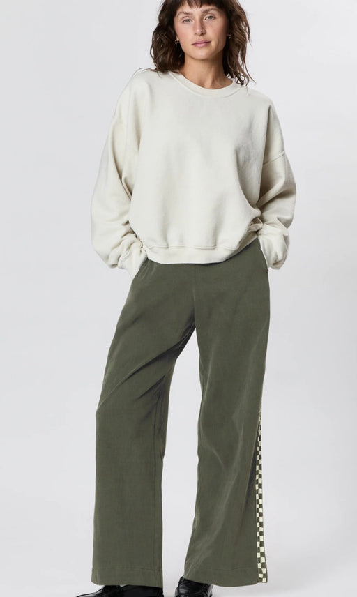 Wide Leg Slater l Checkerboard Olive