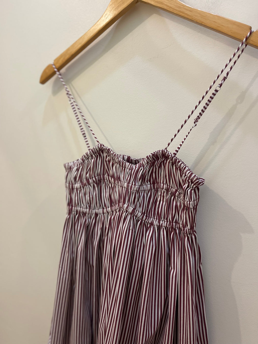 Birgit Maxi Dress | Maia Stripe Burgundy