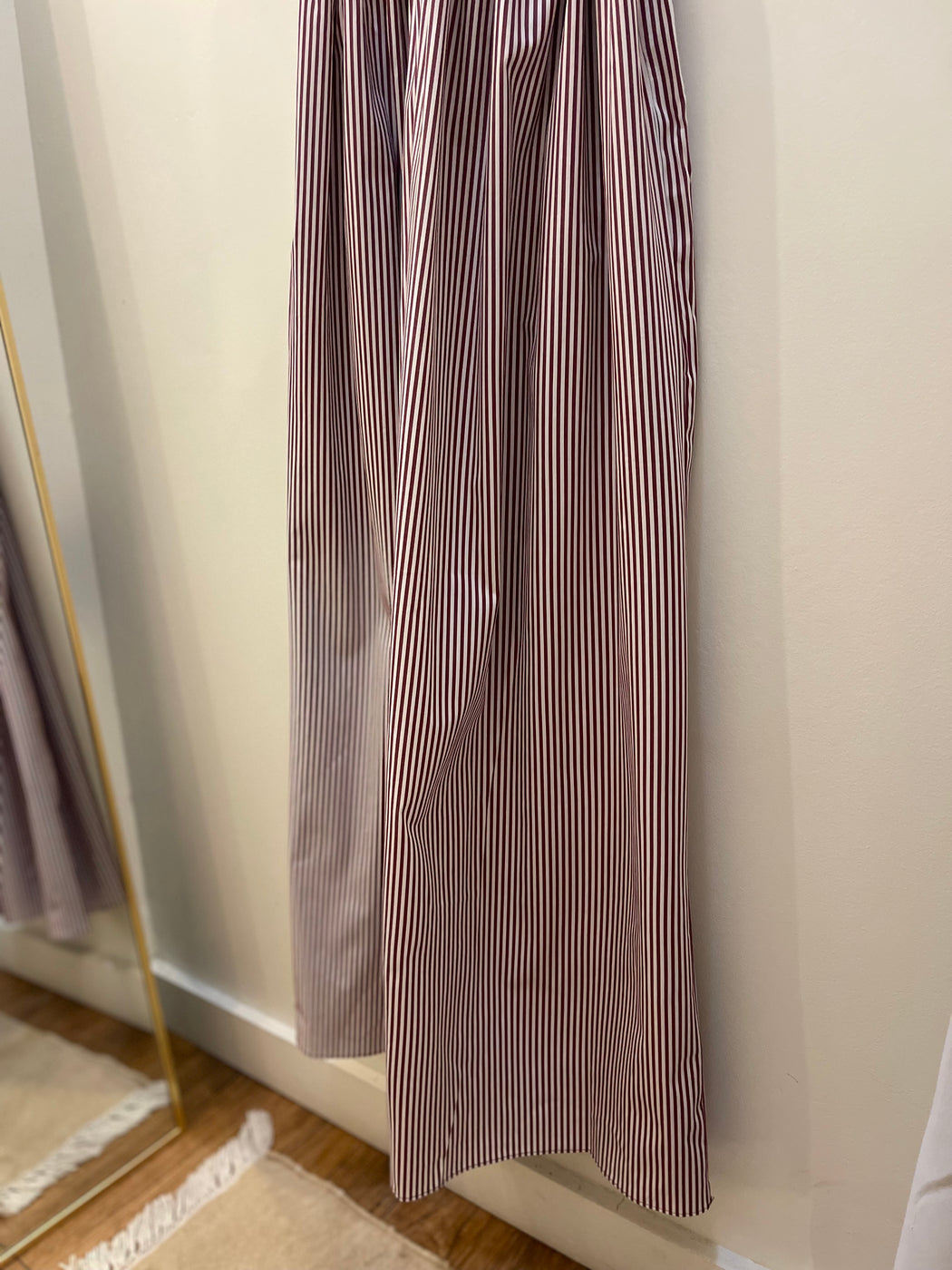 Birgit Maxi Dress | Maia Stripe Burgundy