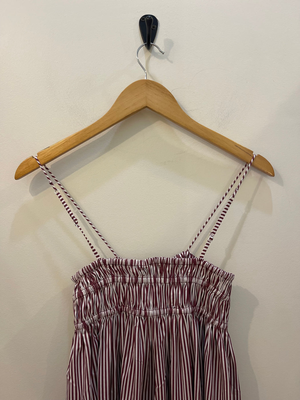 Birgit Maxi Dress | Maia Stripe Burgundy