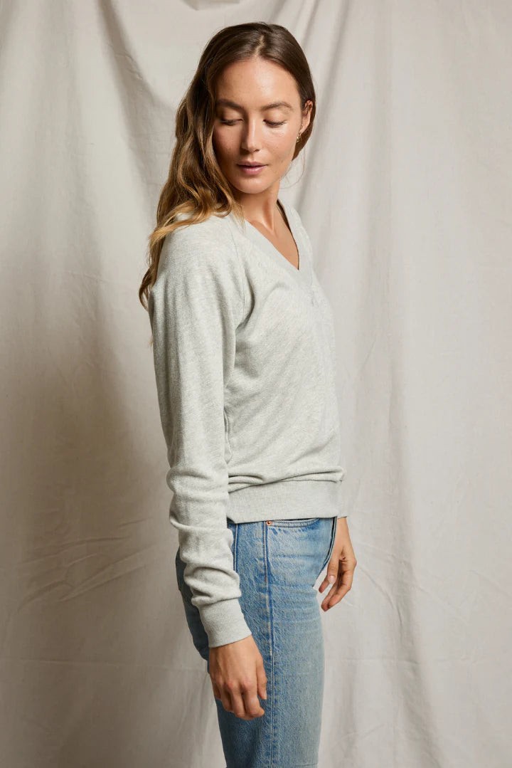 Sinead V Neck Sweatshirt | Heather Grey