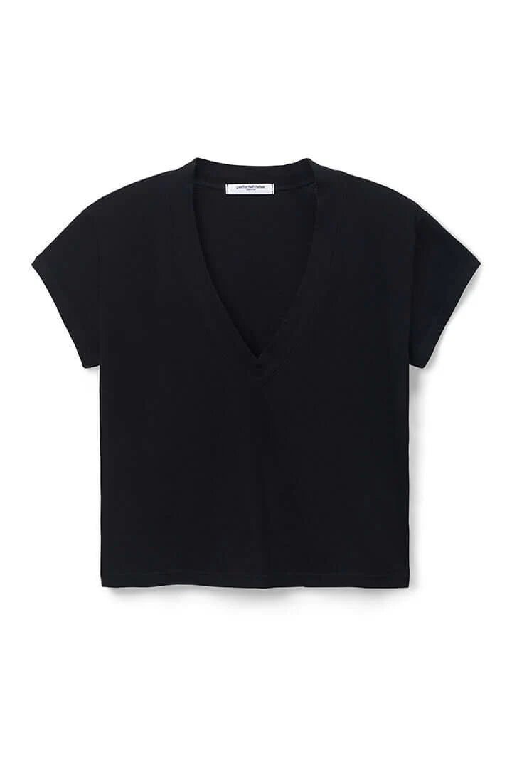 Alanis V Neck Tee | True Black