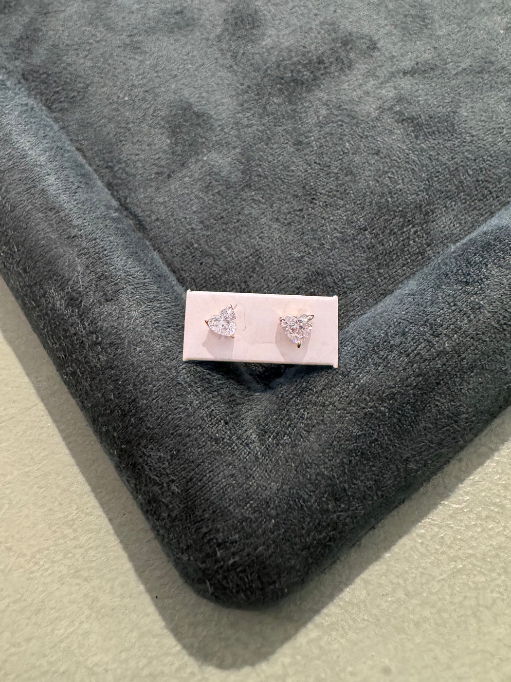 Heart Diamond Stud Earrings