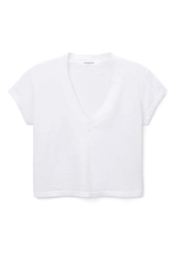 Alanis V Neck Tee | White