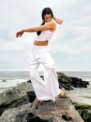 Wade Poplin Trouser | White