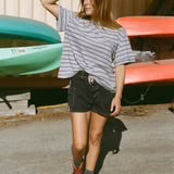 Oversized Boyfriend Tee | Heather Stripe