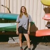 Oversized Boyfriend Tee | Heather Stripe