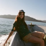 Oversized Boyfriend Tee | Indigo Stripe