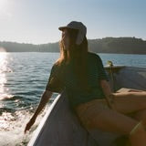 Oversized Boyfriend Tee | Indigo Stripe