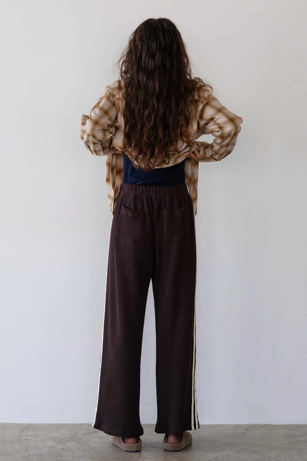 Thermal Crop Stripe Pant | Espresso