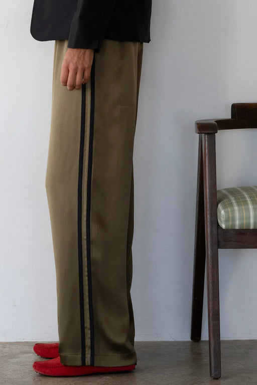 The Silk Stripe Simple Pant | Oregano Jet