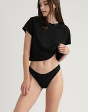 Organic Cotton Thong | Charcoal Black