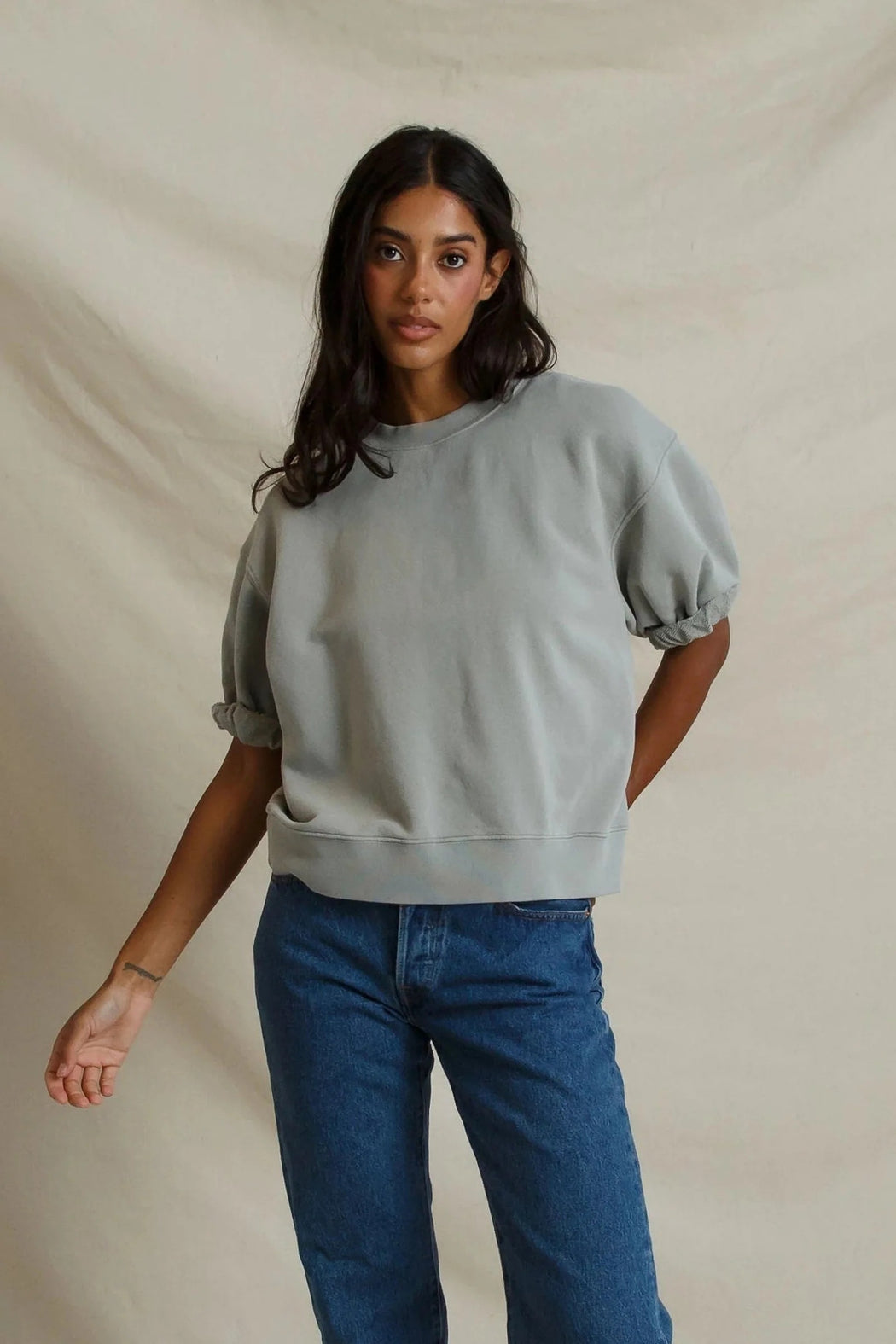 Rebecca Short Sleeve Sweatshirt | Griffin Gray