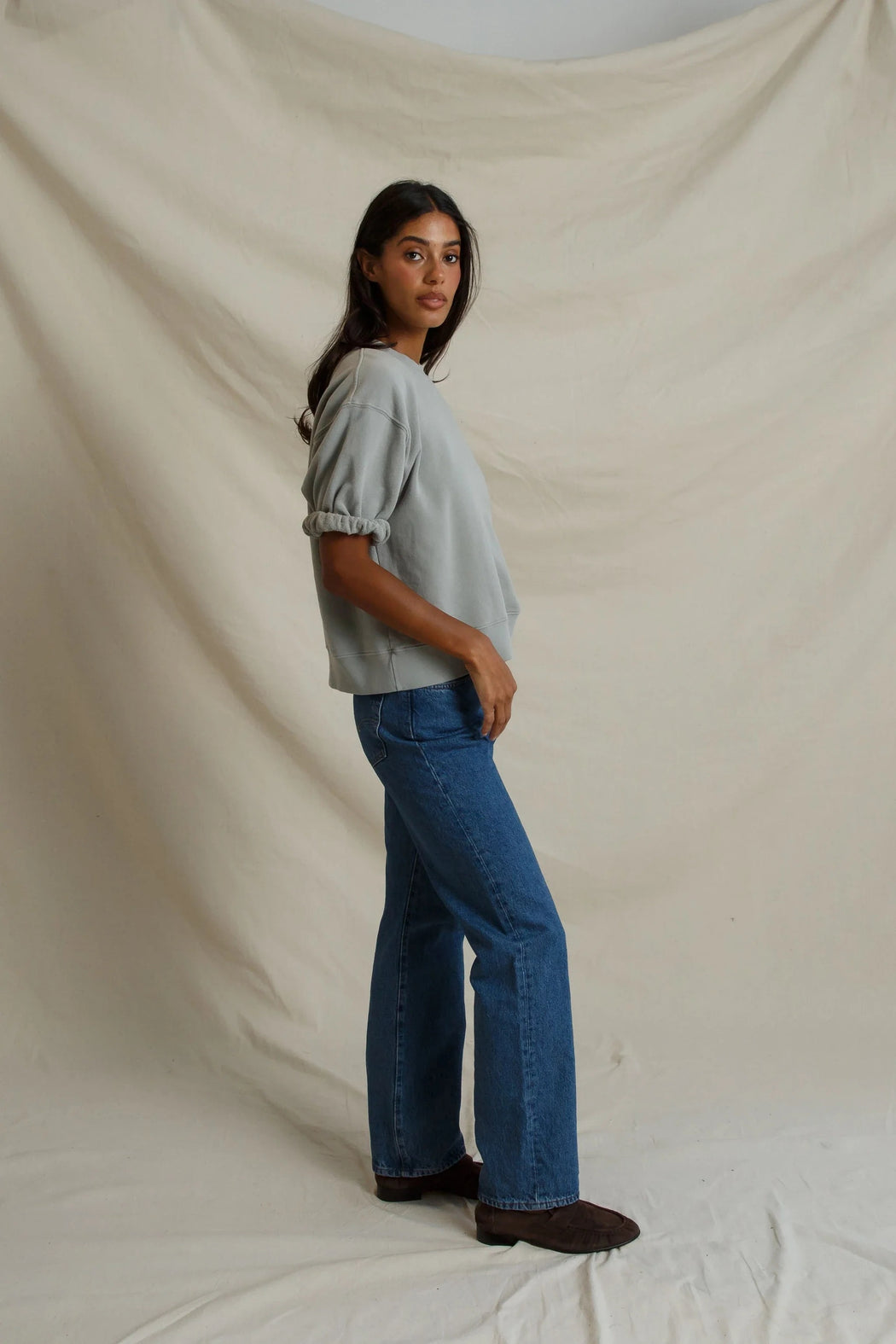 Rebecca Short Sleeve Sweatshirt | Griffin Gray