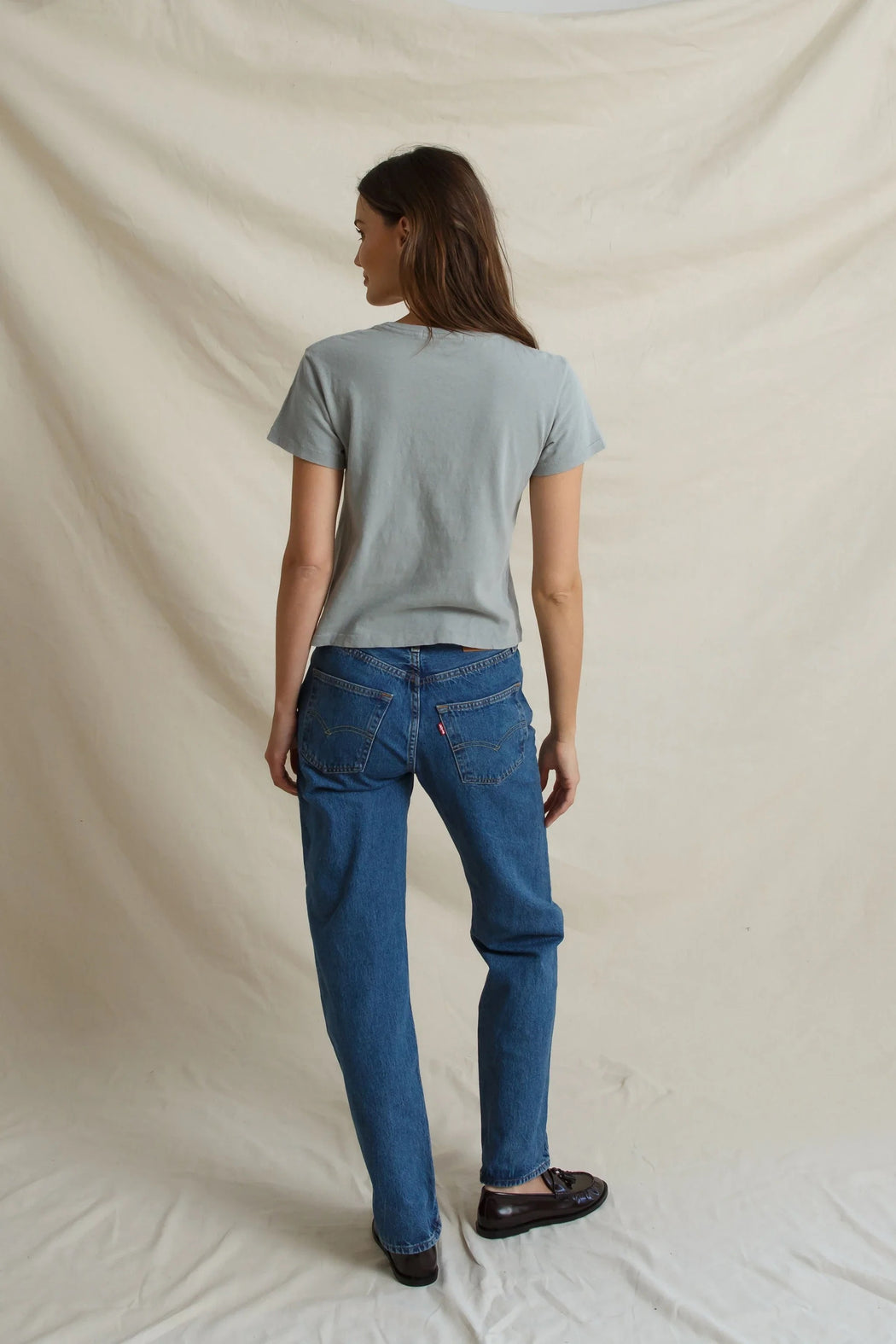 Lisa Recycled Cotton Fitted Tee | Griffin Gray