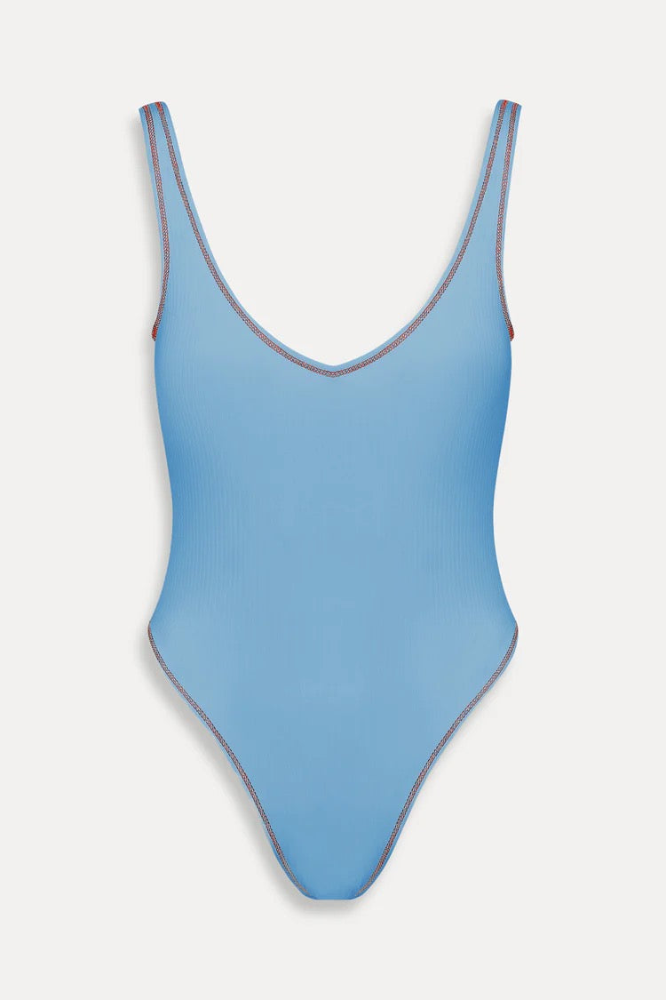 Verona Ribbed One Piece | Capri Sky