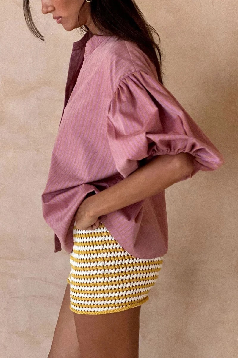 Flounce Shirt | Sunset Stripe
