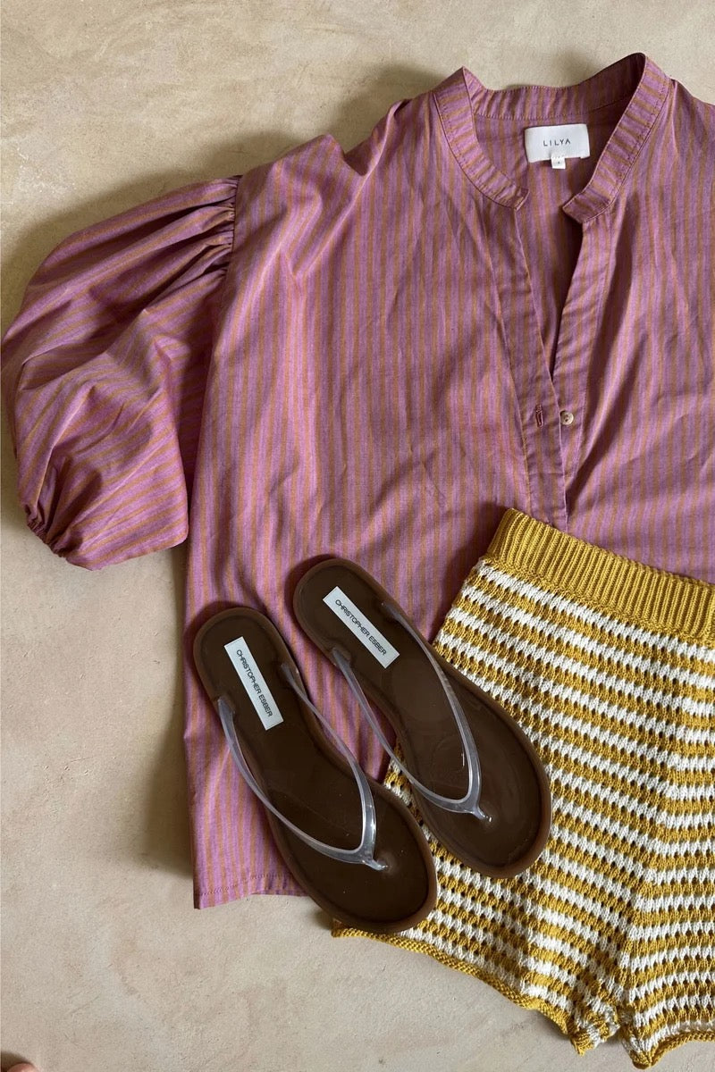 Flounce Shirt | Sunset Stripe