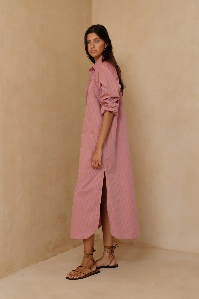 Sunset Shirt Dress | Sunset Stripe