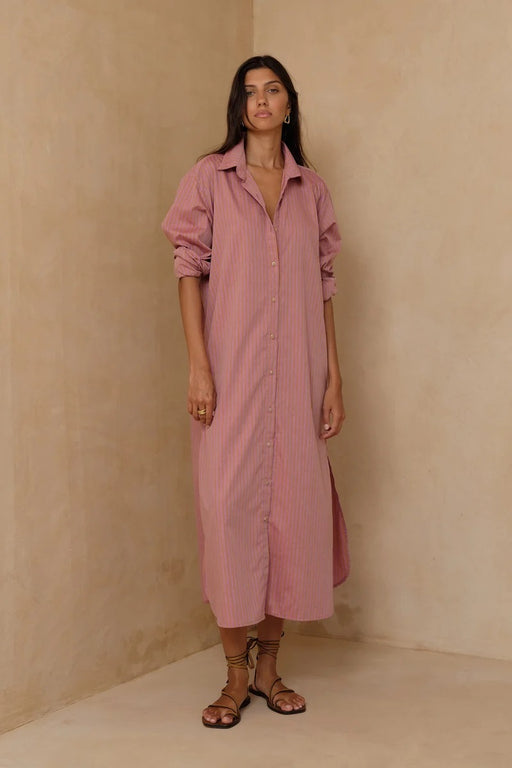 Sunset Shirt Dress | Sunset Stripe