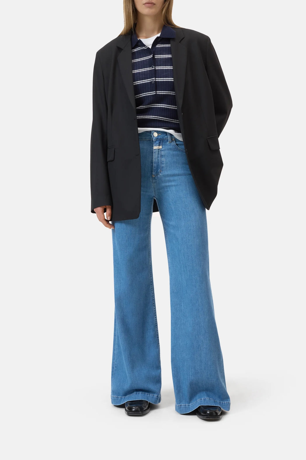 Glow Up Wide Leg Pant| Mid Blue