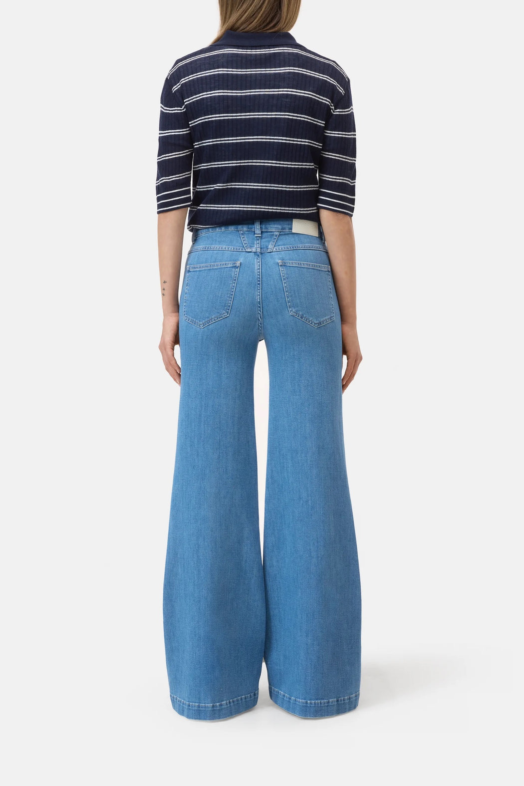 Glow Up Wide Leg Pant| Mid Blue