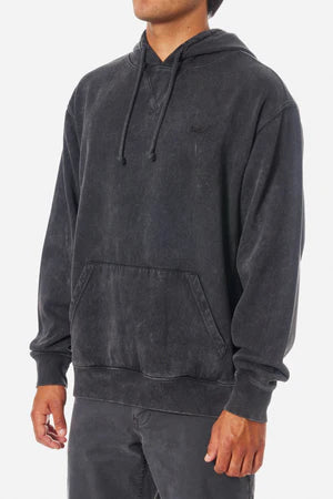 Embroidered Hoodie l Black Sand Wash