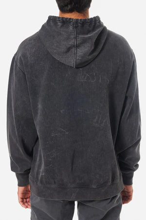 Embroidered Hoodie l Black Sand Wash