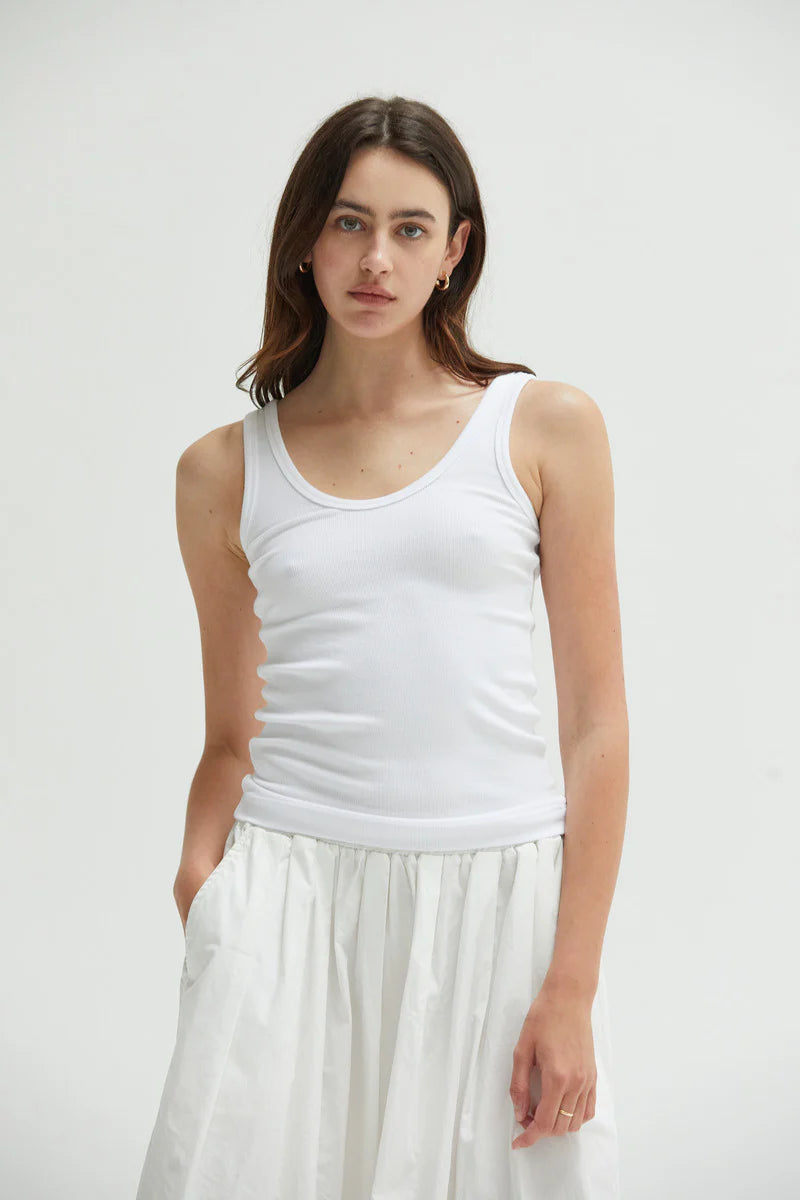 Mila Rib Tank | White
