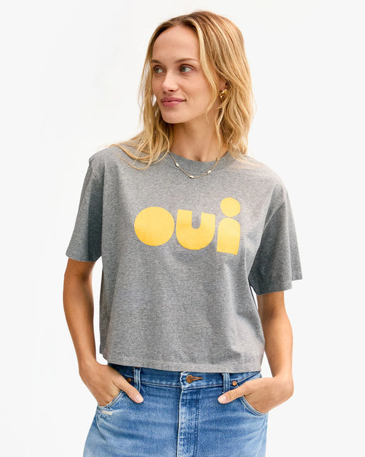 Le Carre Tee | Cut Out OUI Grey Melange