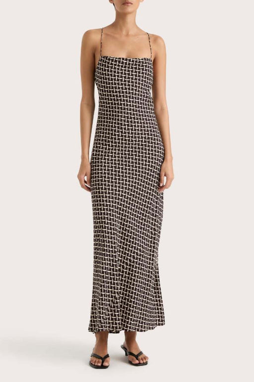 Lusia Midi Dress | Espresso Geo