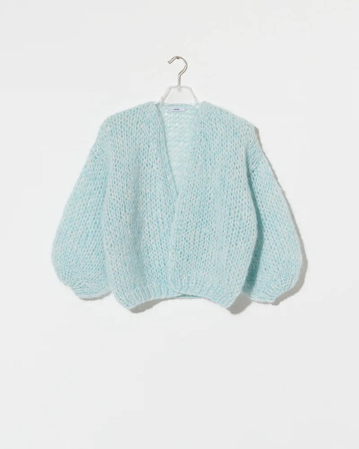 Mohair Bomber Cardigan | Light Blue Melange