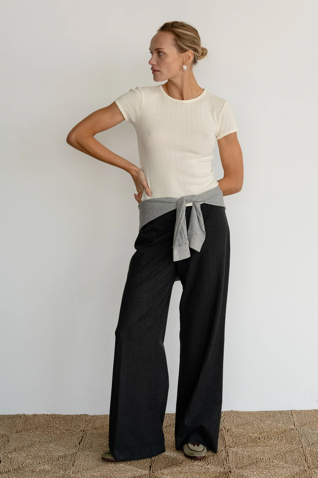 Pointelle Baby Tee | Creme