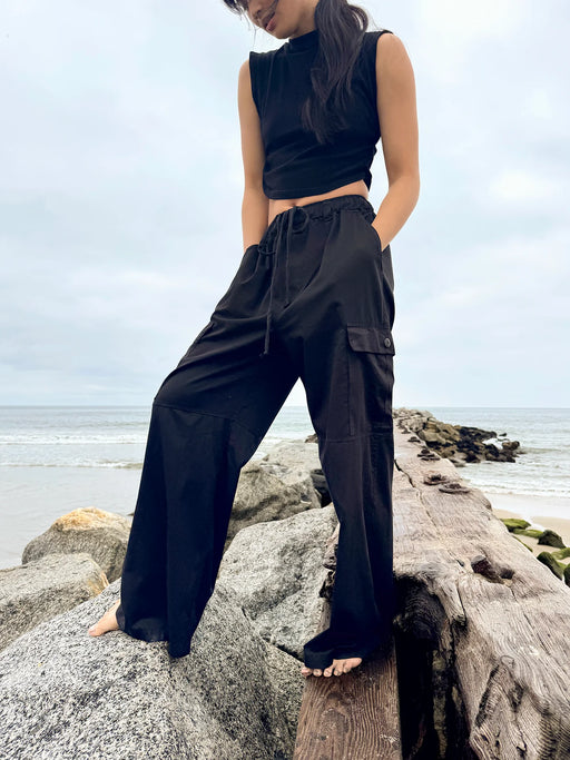 Wade Poplin Trouser | Black