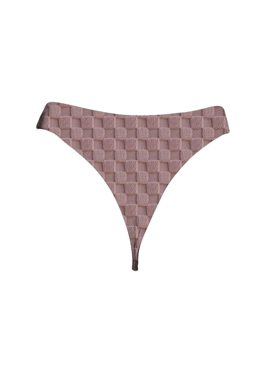 High Hip Bottom | Mocha Terry Check