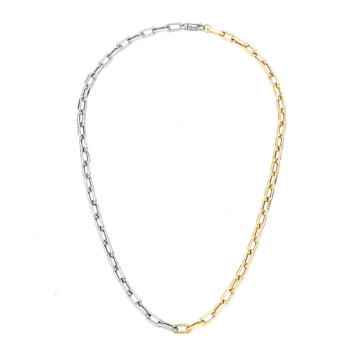 5.3mm Mixed Metal Italian Chain Link Necklace 18"