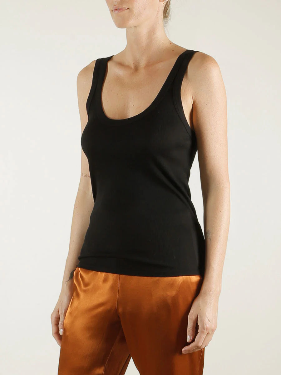 Cass Tank in Light Weight Rib | Black