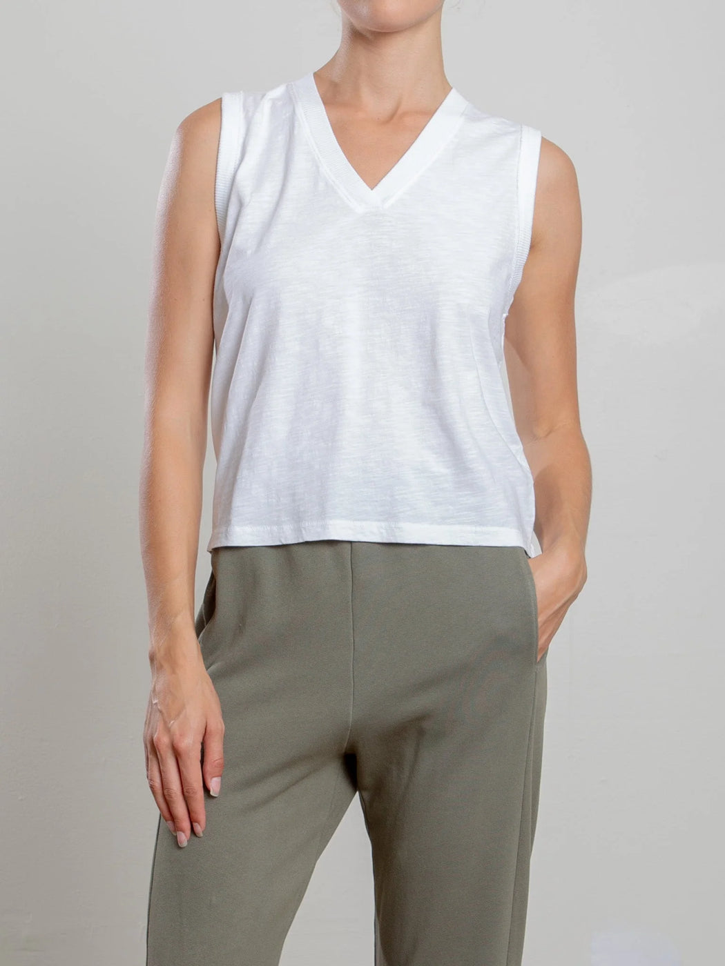 Dev Tank in Supima Slub | White