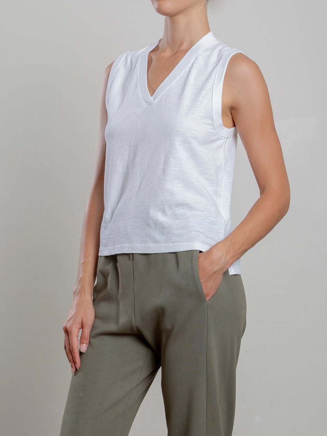 Dev Tank in Supima Slub | White
