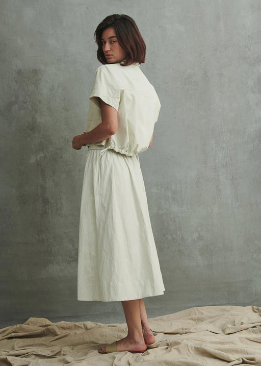 Claudia Skirt in Faux Leather | Ivory