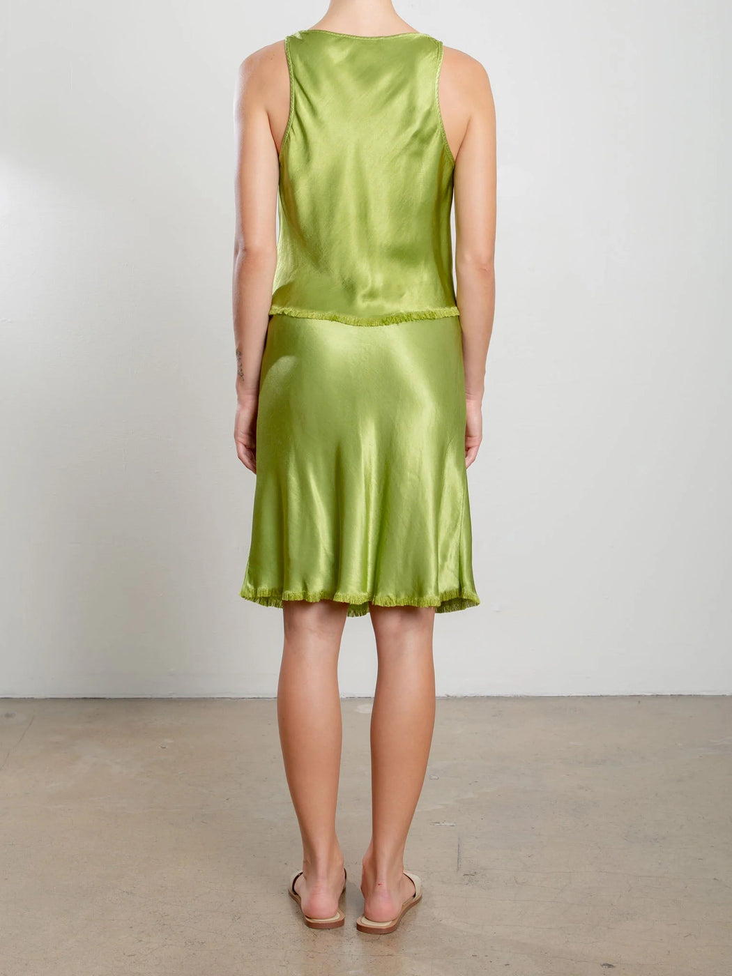 Ani Skirt in Vintage Satin | Lime