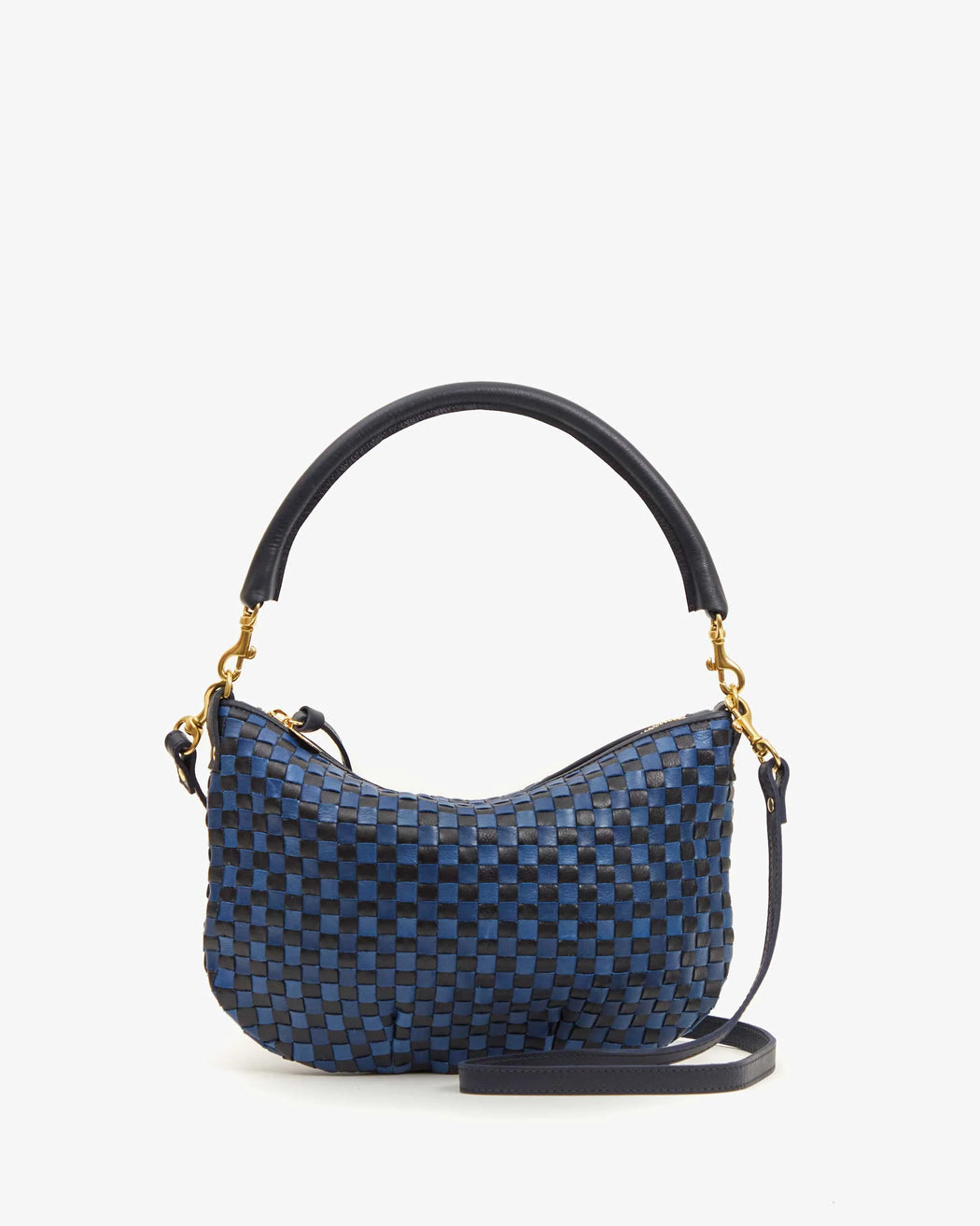 Petit Moyen Messenger Woven Checker l Dark Blue