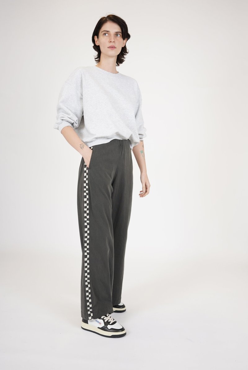 Wide Leg Slater Pant | Checkerboard Washed Black