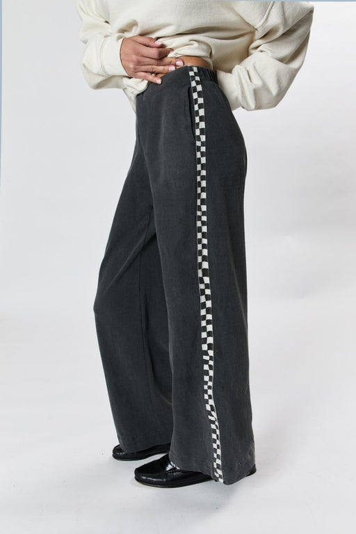 Wide Leg Slater Pant | Checkerboard Washed Black