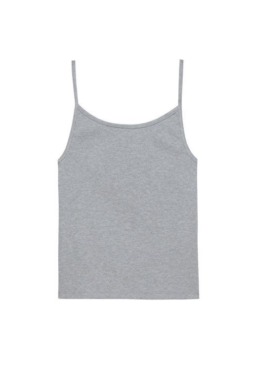 Rib Spaghetti Tank l Heather Grey