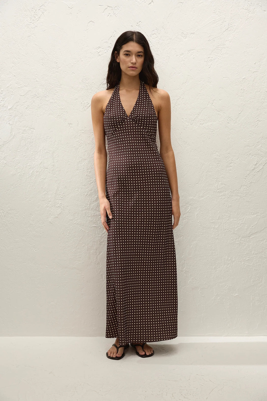 Rosa Maxi Dress|  Polkadot Chocolate Plum