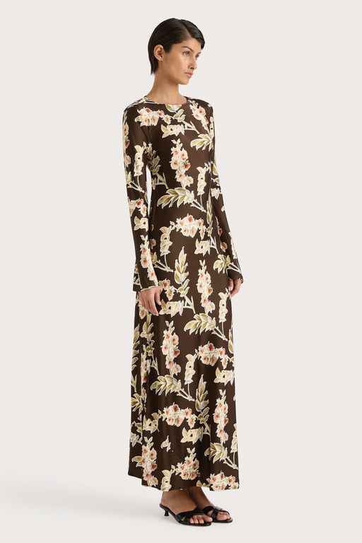 Faroe Maxi Dress | Jardin Floral Chocolate