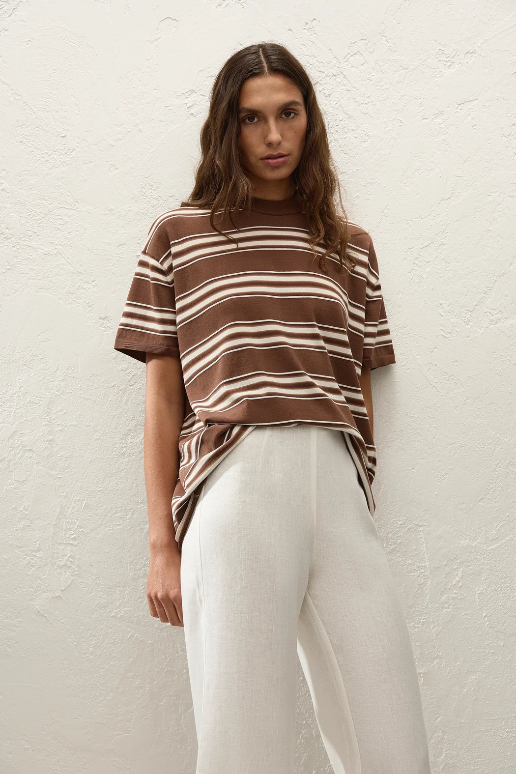 Le Paz Top | Ombre Stripe Macro Carob